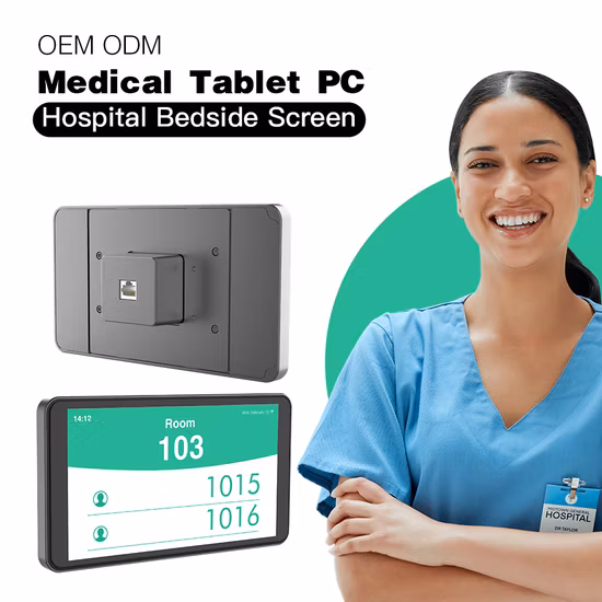Одна кнопка вызова медсестры, настенное крепление, больничный прикроватный сенсорный экран, медицинский планшетный ПК на базе Android